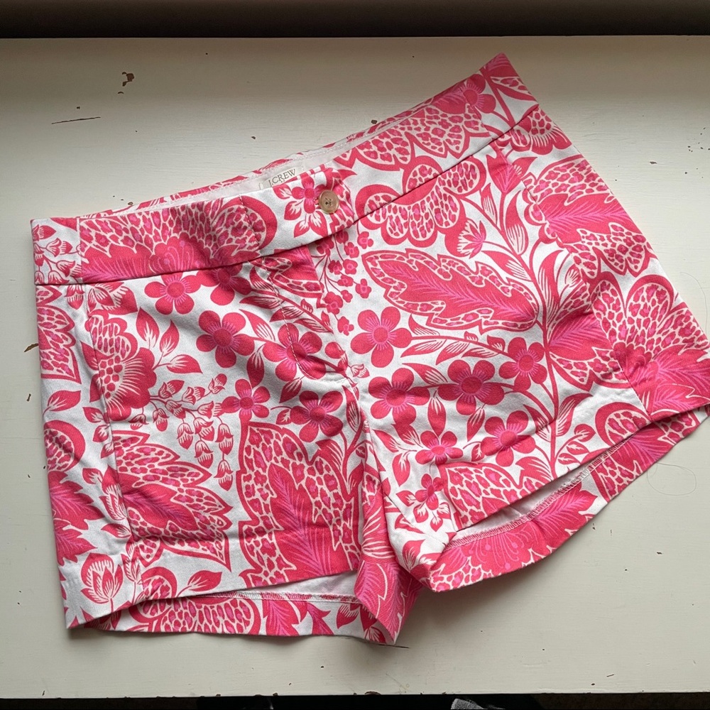 J. Crew Floral Stretch Chino Shorts 0